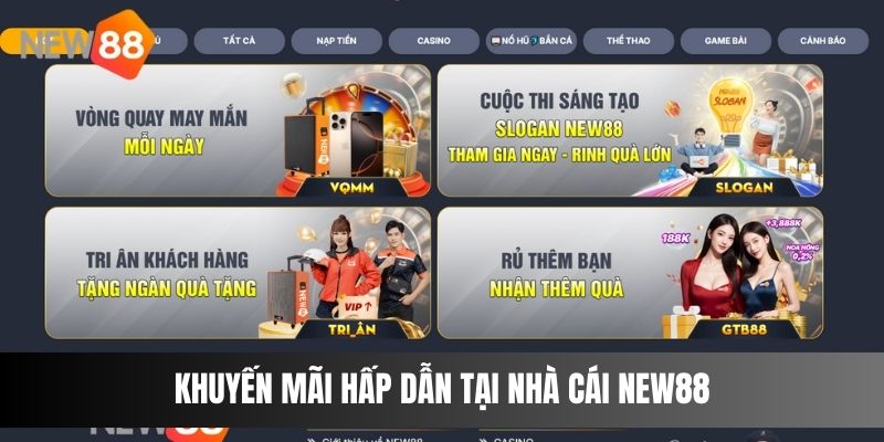 Khuyến mãi hấp dẫn tại nhà cái NEW88